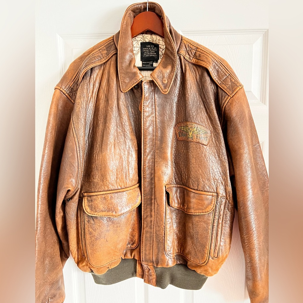 Avirex Leather A2 Printed leather jacket. Limited edition authentic.